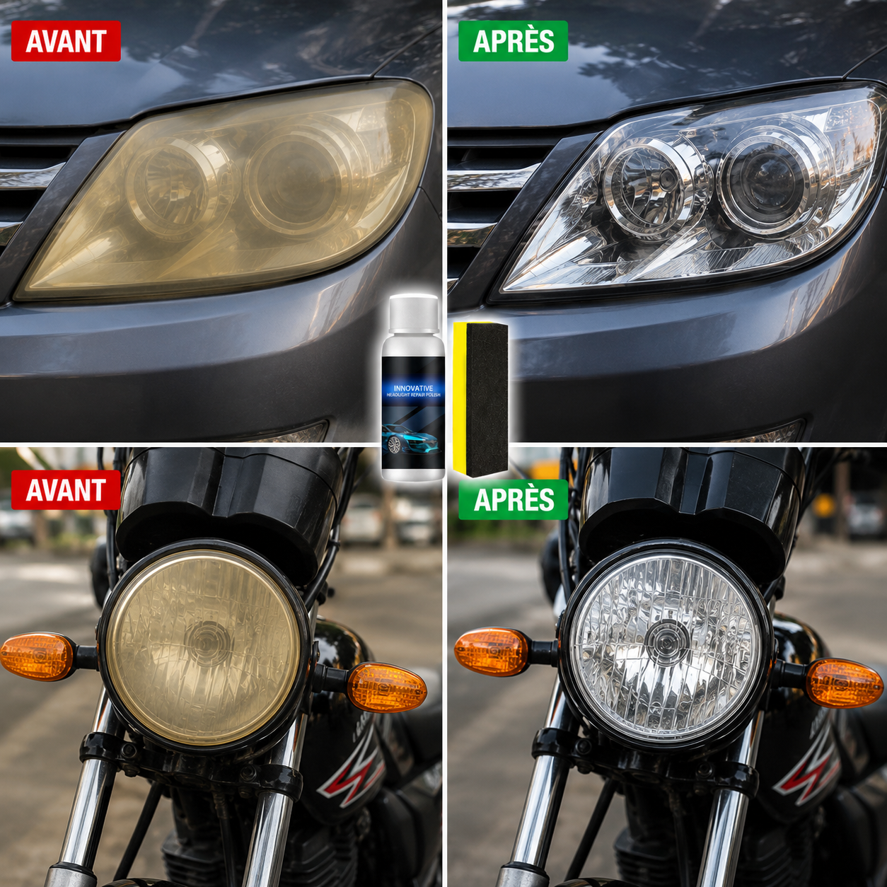 Kit rénovateur de phares pour voitures et motos