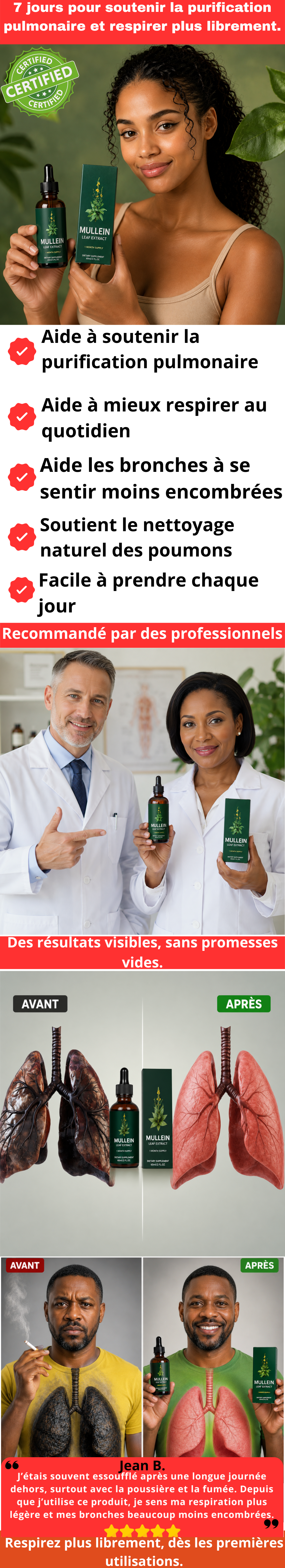Gouttes naturelles pour la purification pulmonaire