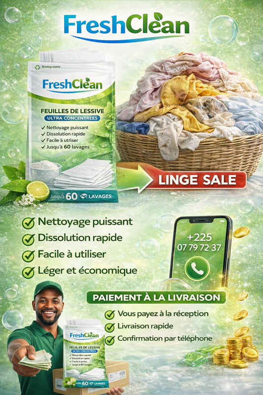FreshClean – Feuilles de Lessive Ultra Concentrées