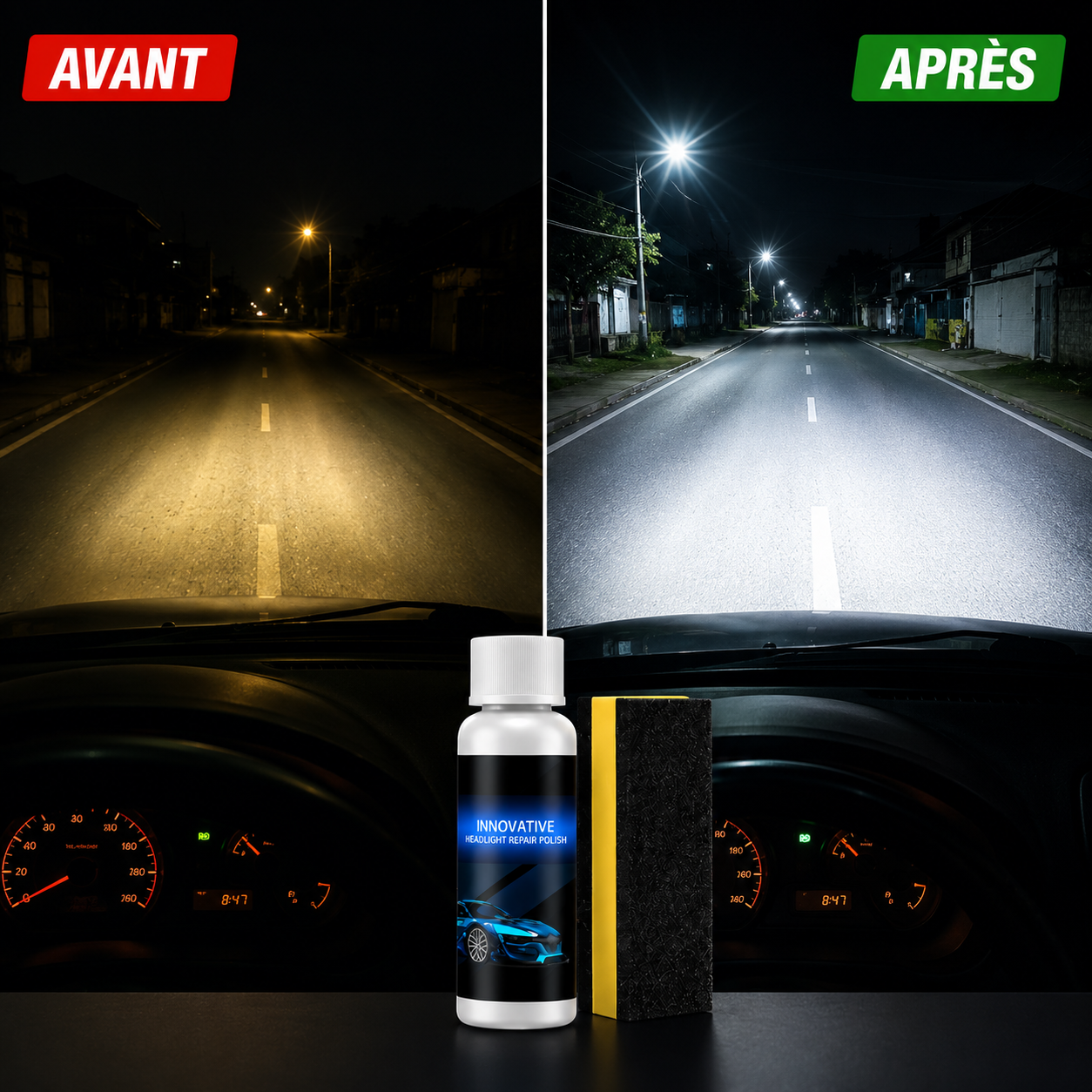Kit rénovateur de phares pour voitures et motos