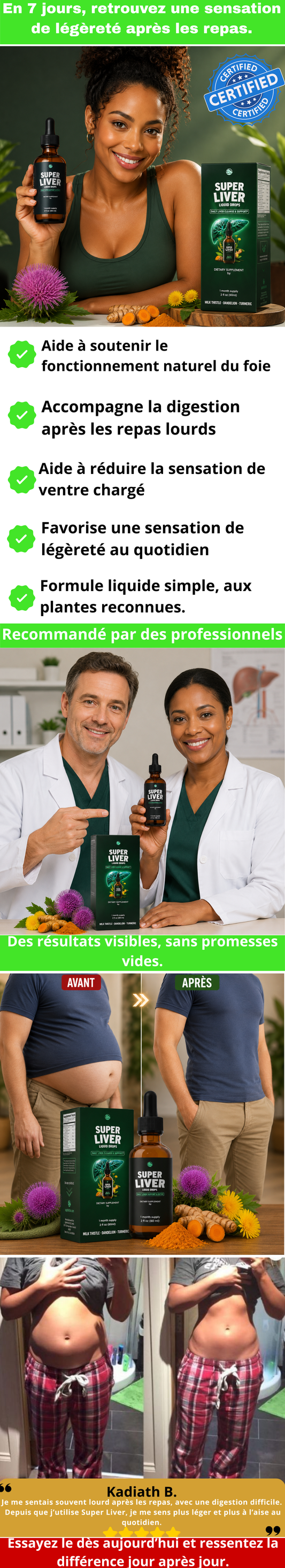 Super Liver™ Gouttes naturelles pour soutenir le foie et la digestion