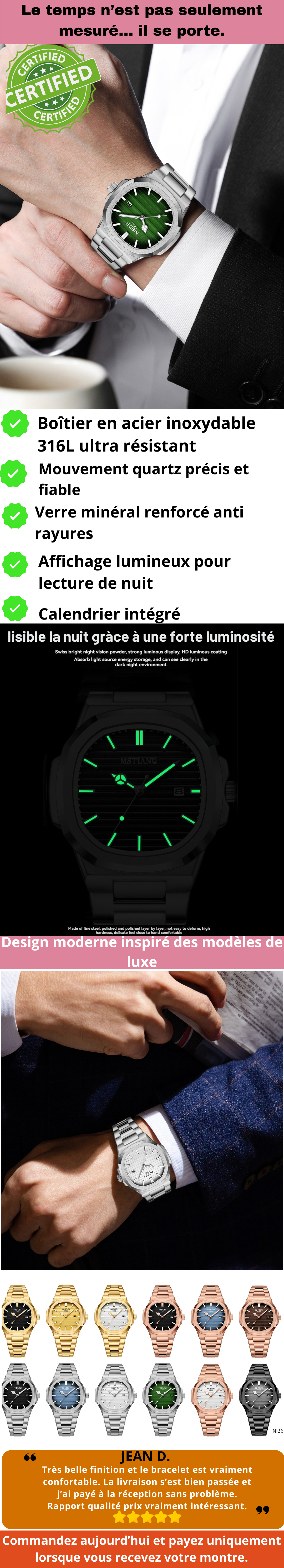 NAUTILUS – Montre Élégance Acier 316L