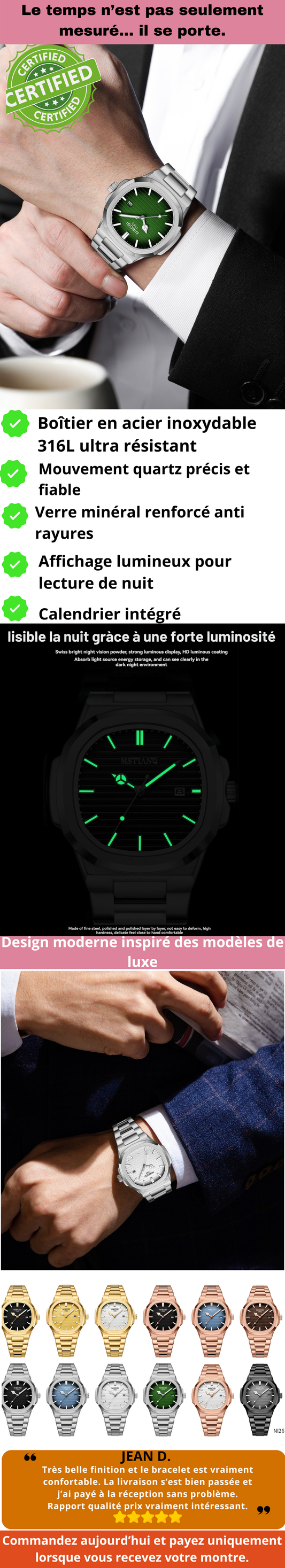 NAUTILUS – Montre Élégance Acier 316L