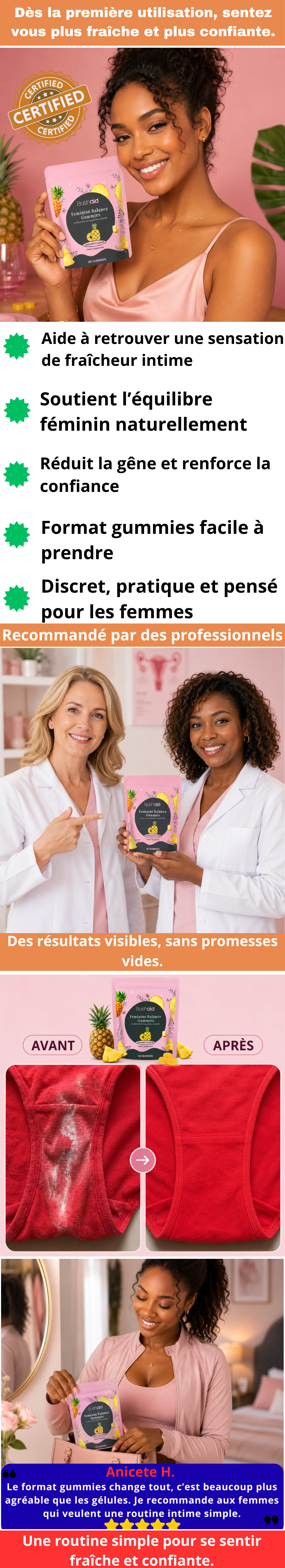 Gummies féminins à l’ananas pour fraîcheur et confiance